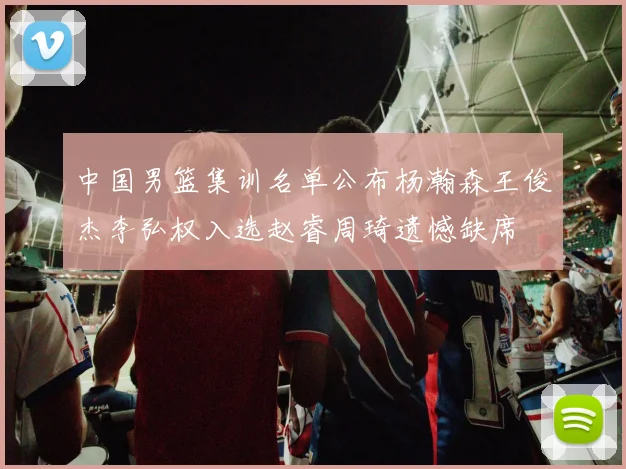 中国男篮集训名单公布杨瀚森王俊杰李弘权入选赵睿周琦遗憾缺席